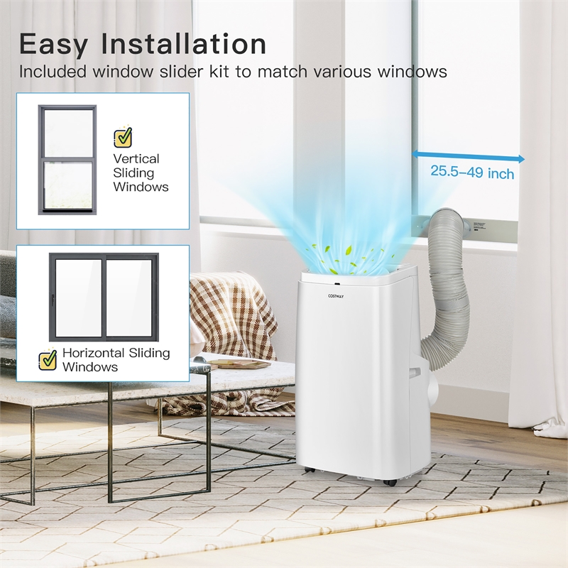 8150 BTU (12000BTU ASHRAE) Portable Air Conditioner Air Cooler Fan Dehumidifier