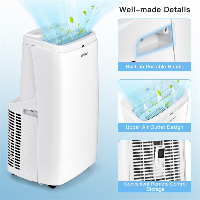 8150 BTU (12000BTU ASHRAE) Portable Air Conditioner Air Cooler Fan Dehumidifier