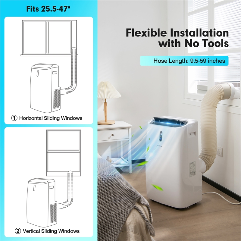 8800 BTU (14000 BTU ASHRAE) Portable Air Conditioner with APP Smart Control