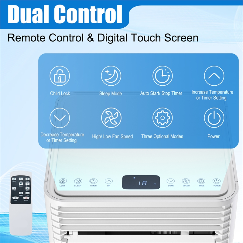 6000BTU (10000 BTU ASHRAE) Portable Air Conditioner Air Cooler