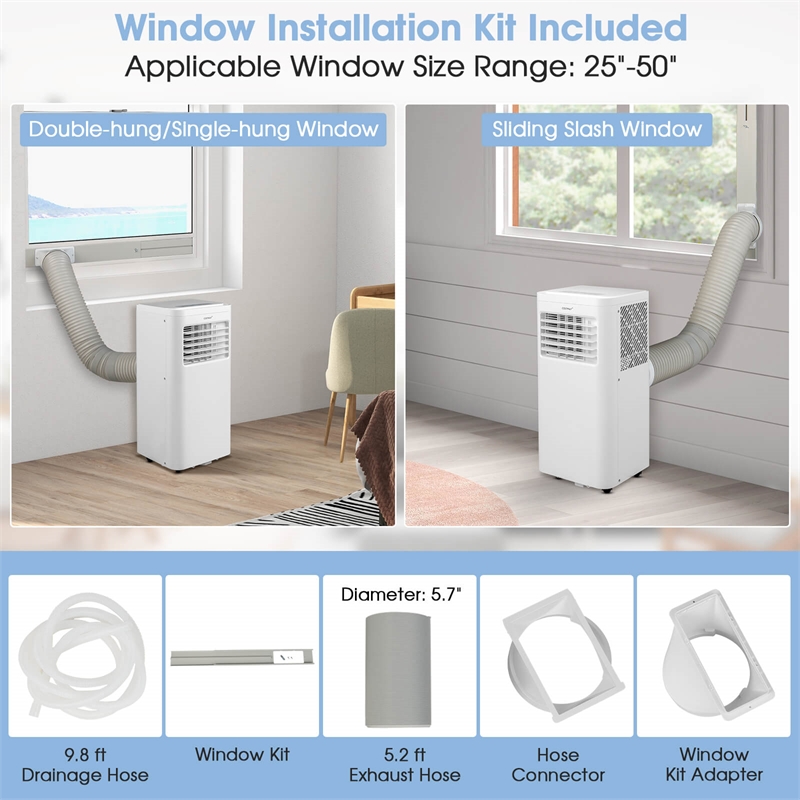 6000 BTU (10000 BTU ASHRAE) Portable Air Conditioner With Cool Dehum Fan