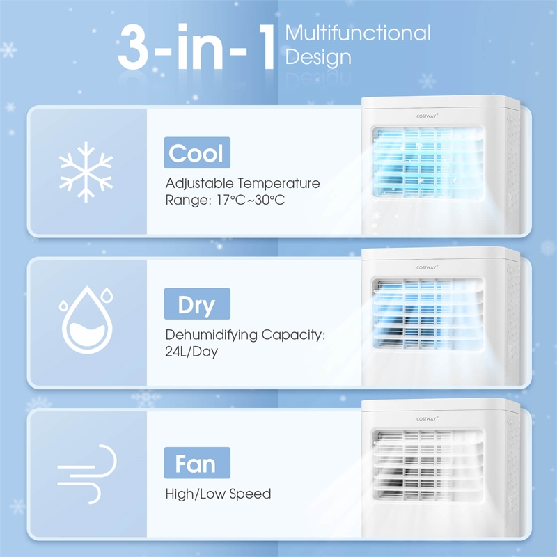 6000 BTU (10000 BTU ASHRAE) Portable Air Conditioner With Cool Dehum Fan