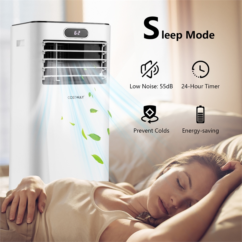 6000 BTU (10000 BTU ASHRAE) Portable Air Conditioner with Remote Control White