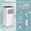 8000 BTU Portable Air Conditioner Air Cooler with Fan Dehum Sleep Mode