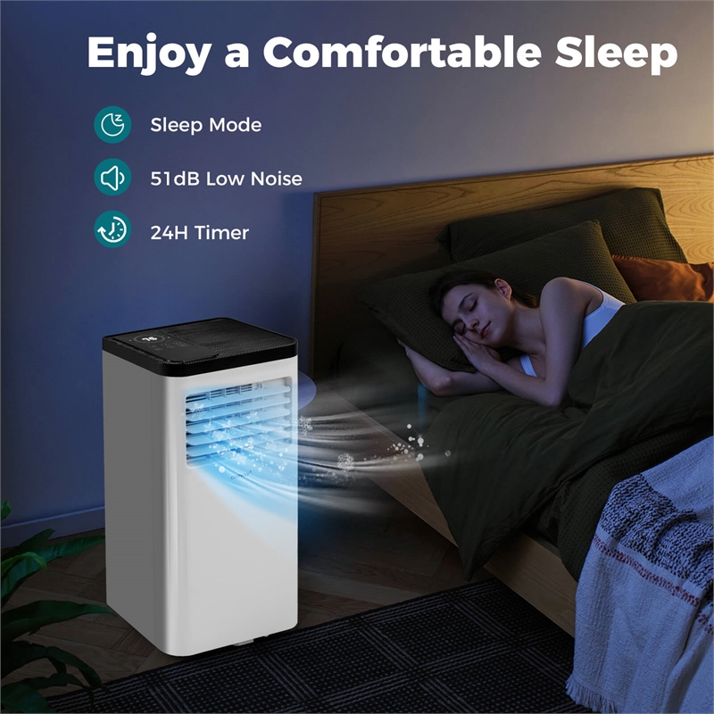 8000 BTU Portable Air Conditioner with Fan and Dehumidifier Remote Control