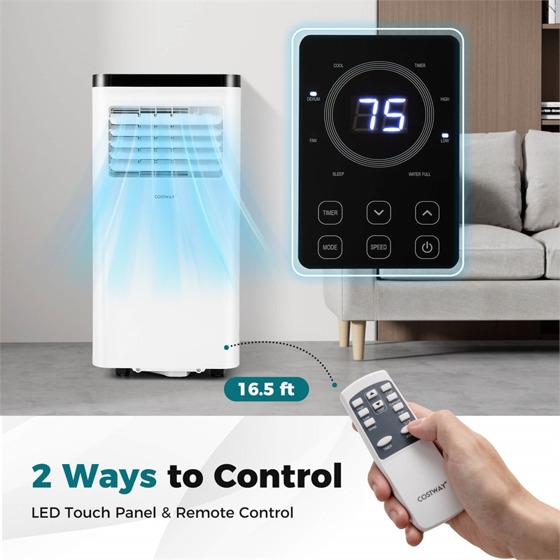 10000 BTU Portable Air Conditioner with Fan and Dehumidifier Remote Control