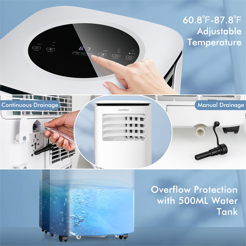 6500 BTU (9000 BTU ASHRAE) Air Cooler 3 in 1 Portable Air Conditioner