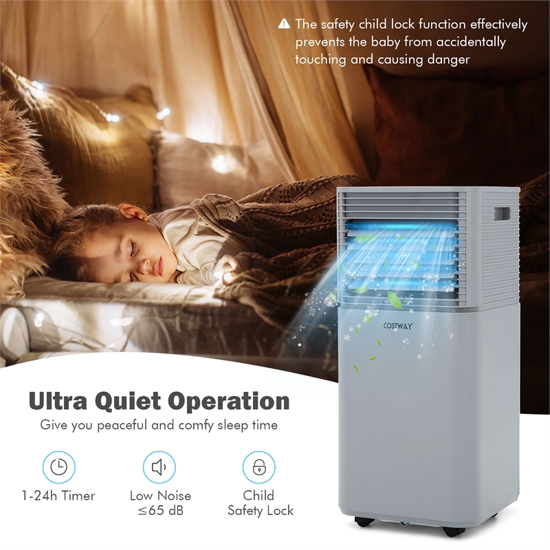 5000 BTU 8000 BTU ASHRAE Portable Air Conditioner Air Cooler Grey