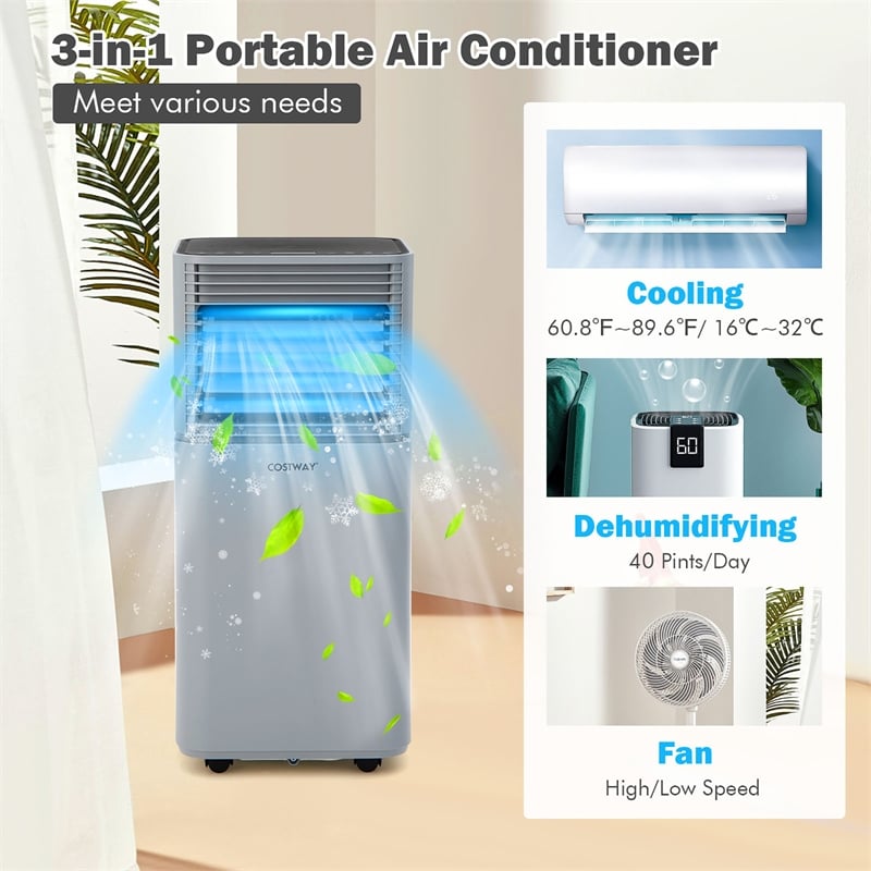 5000 BTU 8000 BTU ASHRAE Portable Air Conditioner Air Cooler Grey