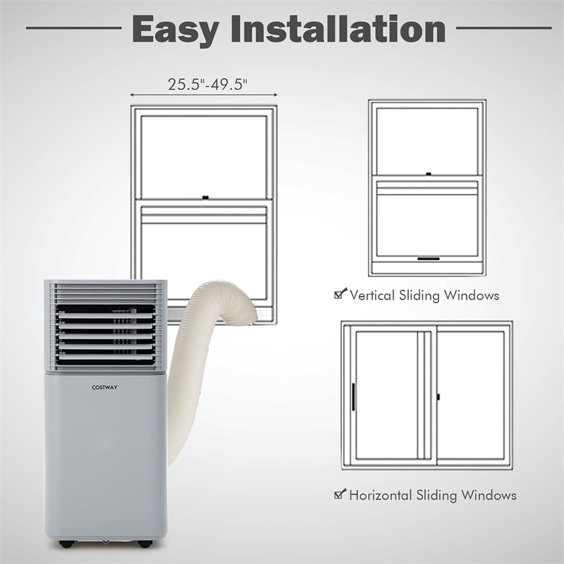 5000 BTU 8000 BTU ASHRAE Portable Air Conditioner Air Cooler Grey