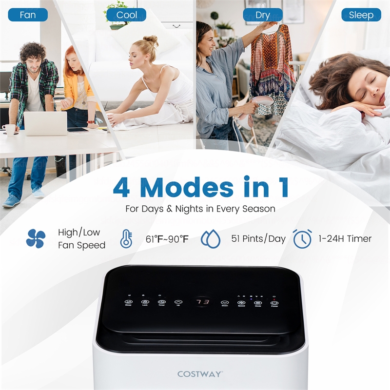 Portable Air Conditioner  6000 BTU (10000BTU ASHRAE)with Cool Fan Humidifier