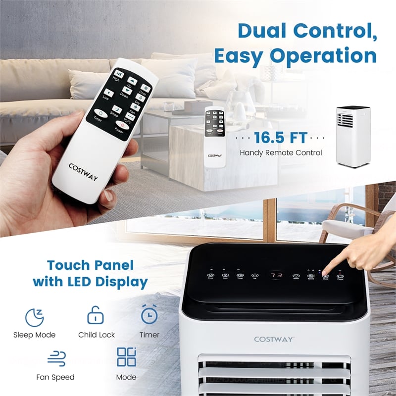 Portable Air Conditioner  6000 BTU (10000BTU ASHRAE)with Cool Fan Humidifier