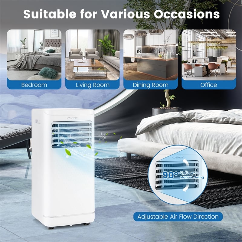 6000BTU (10000 BTU ASHRAE) Portable Air Conditioner with Dehumidifierand