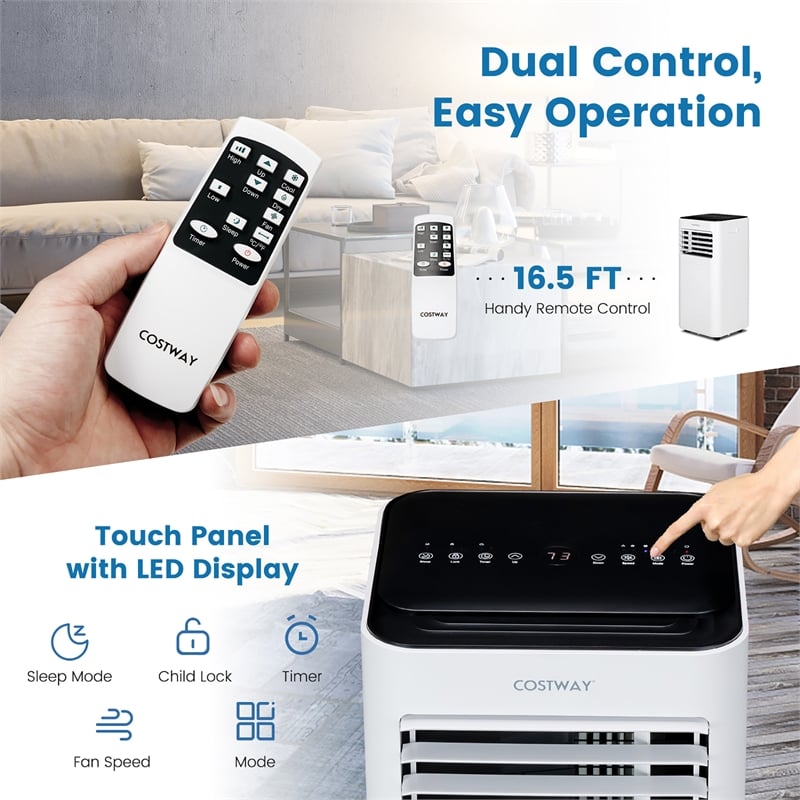5000 BTU (8000 BTU ASHRAE) Portable Air Conditioner AC Unit with Cool Fan
