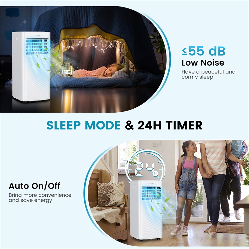 5000 BTU (8000 BTU ASHRAE) Portable Air Conditioner  AC Unit Sleep Mode
