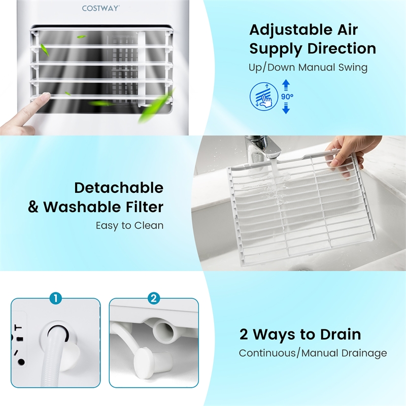 5000 BTU (8000 BTU ASHRAE) Portable Air Conditioner  AC Unit Sleep Mode