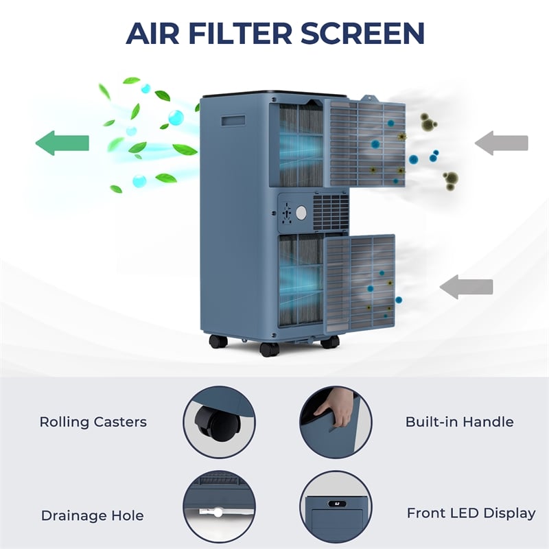 5000 BTU (8000 BTU ASHRAE) Portable Air Conditioner with Remote Control