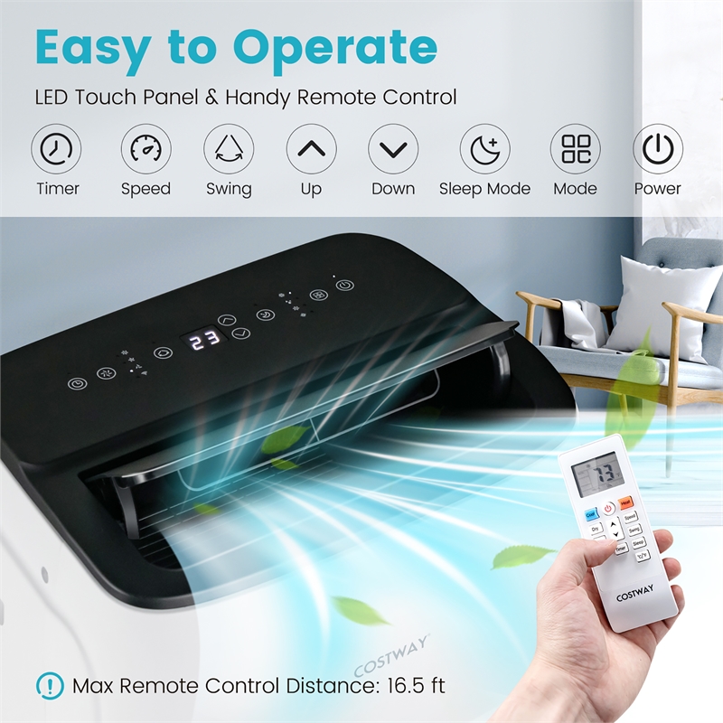 13000 BTU Portable Air Conditioner with Cool Fan Heatand Dehumidifier