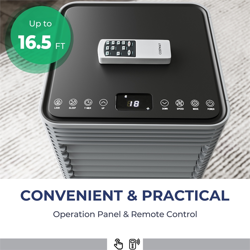 6000 BTU (10000 BTU ASHRAE) Portable Air Conditioner Air Cooler Gray
