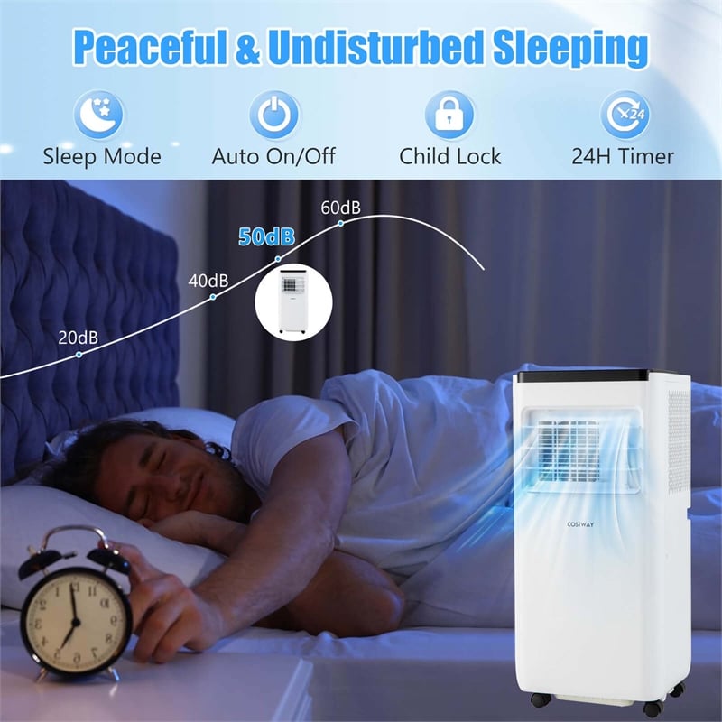 6500 BTU(10000 BTU ASHRAE) Portable Air Conditioner with Fanand Dehumidifier