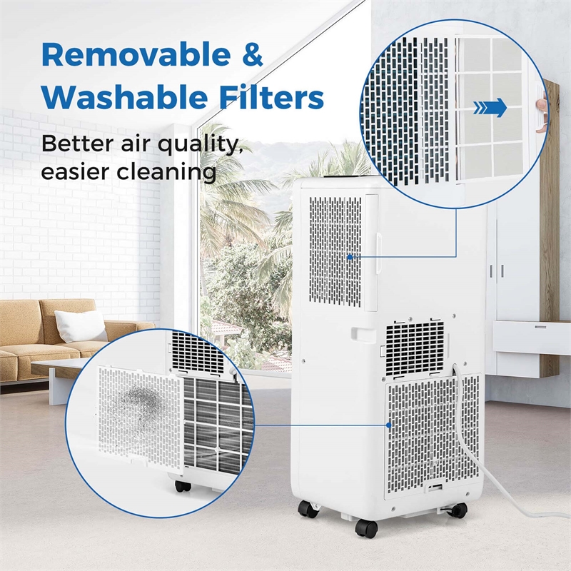 8000 BTU Portable Air Conditioner Air Cooler with Fanand Dehumidifier