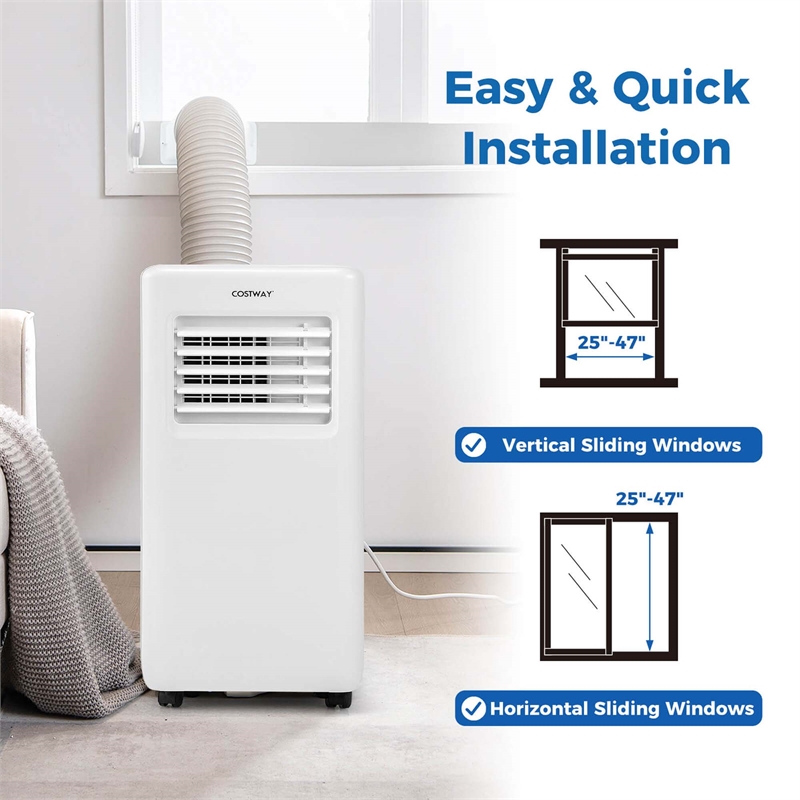 8000 BTU Portable Air Conditioner Air Cooler with Fanand Dehumidifier