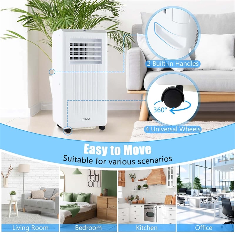 8000 BTU Portable Air Conditioner Freestanding Air Cooler with Dehumidifier