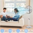 16inch Standing Pedestal Fan with 3 Speed Settings Carrying Handle SilverSilver