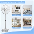 16inch Standing Pedestal Fan with 3 Speed Settings Carrying Handle SilverSilver