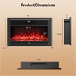 33inch Electric Fireplace Insert 750W Recessed Fireplace Heater Black