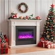 33inch Electric Fireplace Insert 750W Recessed Fireplace Heater Black