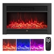 33inch Electric Fireplace Insert 750W Recessed Fireplace Heater Black