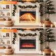 36inch Electric Fireplace Insert 1500W Recessed Fireplace Heater Black