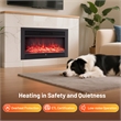 36inch Electric Fireplace Insert 1500W Recessed Fireplace Heater Black