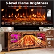 58inch Fireplace TV Stand 18inch Electric Fireplace Rustic Brown