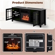 58inch Fireplace TV Stand 18inch Electric Fireplace Remote Controls Black