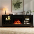58inch Fireplace TV Stand 18inch Electric Fireplace Remote Controls Black