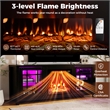 58inch Fireplace TV Stand 18inch Electric Fireplace Remote Controls Black