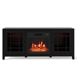 58inch Fireplace TV Stand 18inch Electric Fireplace Remote Controls Black