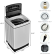Full Automatic Washing Machine 1.5 CuFt 11 LBS Spin Dryer Gray