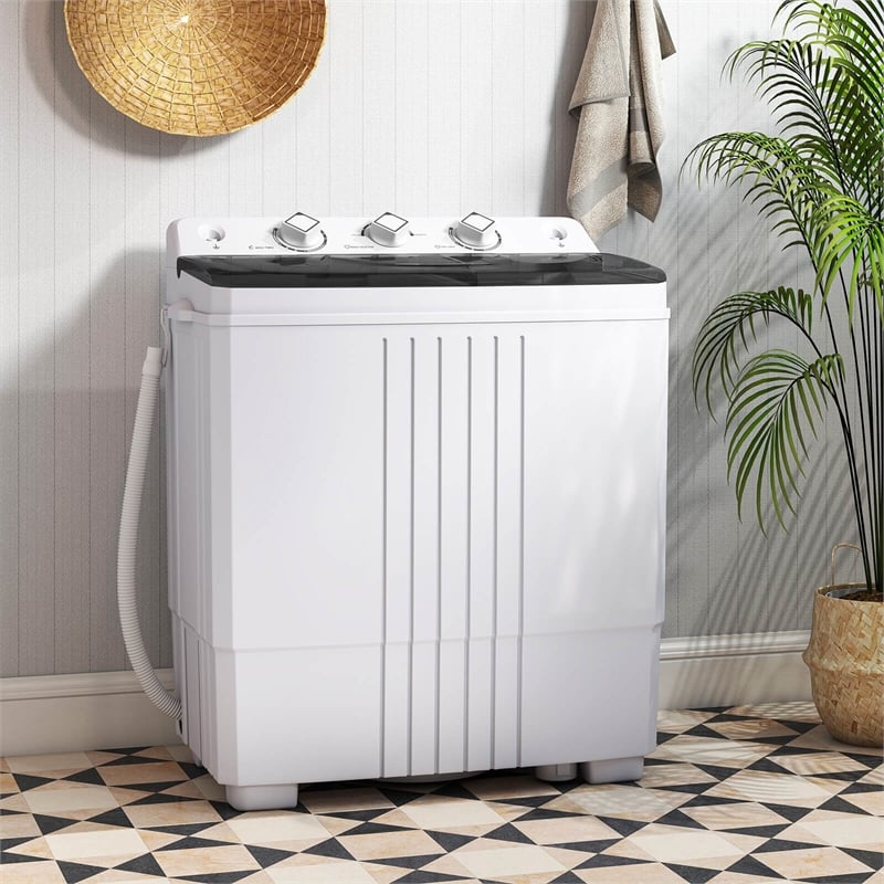 20lbs Compact Mini Portable Twin Tub Washing Machine Washer Spain Black