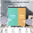 20lbs Compact Mini Portable Twin Tub Washing Machine Washer Spain Black