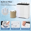 20lbs Compact Mini Portable Twin Tub Washing Machine Washer Spain Black