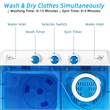 26 lbs Portable Semi automatic Twin Tub Washing Machine with Drain Pump Blue
