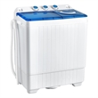 26 lbs Portable Semi automatic Twin Tub Washing Machine with Drain Pump Blue