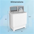 Portable Washing Machine Twin Tub Laundry Washer with 20 lbs Capacity White