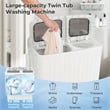 Portable Washing Machine Twin Tub Laundry Washer with 20 lbs Capacity White