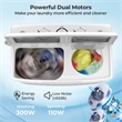 Portable Washing Machine Twin Tub Laundry Washer with 20 lbs Capacity White