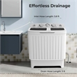 Portable Washing Machine Twin Tub Laundry Washer with 20 lbs Capacity White