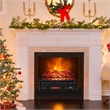 26inch WiFi Infrared Quartz Electric Fireplace Insert Logs Heater Black